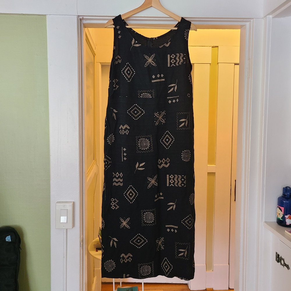 Black Patterned Maxi Dress